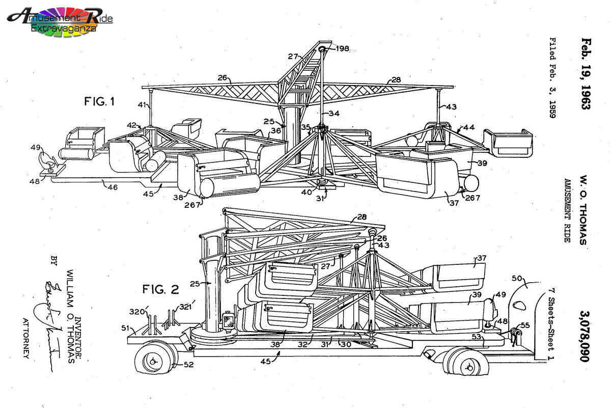 Thomas S Sizzler Patent With Improved Portability To The Scrambler Amusement Ride Extravaganza